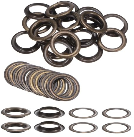 QUARKZMAN Œillets avec Rondelles de 40mm Bronze 20 Ensembles | Kit d'Œillets en Métal pour Rideaux en Tissu Ceintures en Cuir Sacs DIY