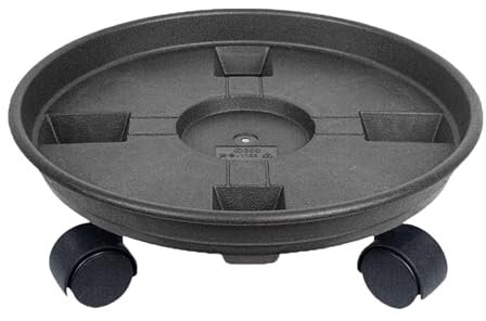 Folpus Pflanzenuntersetzer, Rollbarer Pflanzenständer mit Rädern, Runder Topfmover Rollen für Balkon, Innen, Außen, 36CM