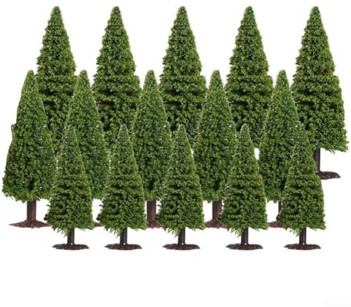 Yuanpgky 15 Stück Miniatur-Weihnachtsdorf, Waldlandschaften, Diorama-Baum für Weihnachtsfeier und Urlaubsdekoration