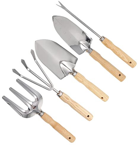 TINEASUR 5 Pièces Outils De Jardinage pour Enfants Cultivateur À Main Râteau De Nivellement du Sol De Jardin Râteaux Houe Outil De Jardin Pelles pour Le Jardinage Plantation Tondeuse À