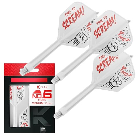 Target Japan Scream K Flex Fléches et Système d'arbre, No.6 | Lot de 3 Kflex All in One Flight, Player Edition Accessoires de Fléchettes Akito Yamagata | Fléchettes K-Flex - Court/Intermédiaire/Moyen