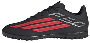 adidas Unisex niños F50 Club Turf Football Shoes Kids, Core Black/Lucid Red/Core Black, 34 EU