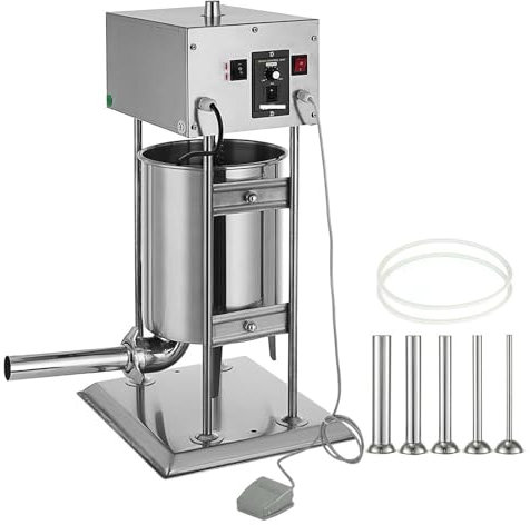10L / 12L / 15L Insaccatrice elettrica for salsicce Stuffer for salsicce Grado commerciale verticale con 5 imbuti di riempimento Per principianti fai da te(12L liquefied/natural gas)