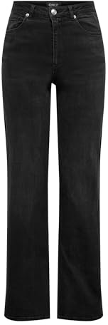 ONLY damjeans med breda ben ONLJUICY-WAUW hög midja vida bensnitt jeans, Tvättad svart, S / 30L