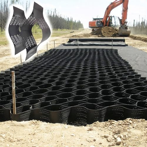 Geogriglia per il controllo dell'erosione per muri di sostegno e paddock per cavalli, resistente per il controllo del fango e stabilizzatore per ghiaia, capacità di carico 3.810 kg, griglia a nido