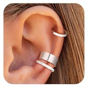 Tewiky Ear Cuffs Ohrclips Set für Damen,14K Gold/Silber fake piercing | 14k Vergoldete Knorpel Ohrclips Mit Zirkonia, Hautfreundlich Ohne Piercing, Ideal FüR Alltag & Geschenk für Frauen