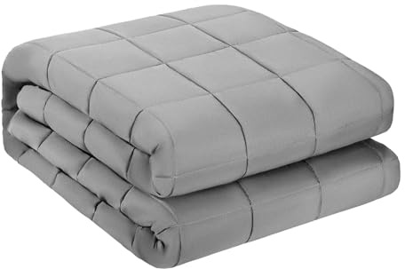 VEVOR Weighted Blanket 60 x 80 inch - Queen Size, 25 lbs Heavy Blanket with Cooling Glass Beads, Soft & Breathable for All-Season Use, Suitable for Adults 250–310 lbs, Ideal Gift Choice (Grey)