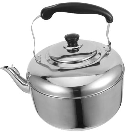 EXHUMKY Bouilloire Sifflante En Acier Inoxydable 8l, Volume Réel 7l, Métal Épais, Sifflet, Poêle Compatible, Cuisine Domestique Et Bureau