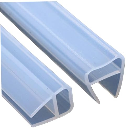 Joint de bas de porte de douche de 200 cm de long en forme de U pour verre de 6 mm hydrofuge et résistant à l'humidité