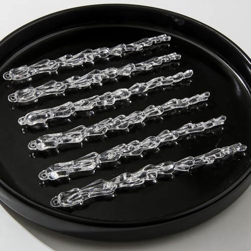BERMRO 30pcs Acrylic Icicles Ornaments Christmas Tree Decorations Winter Pendant Icicle Christmas Hanging Decoration for Christmas Tree DIY Decorations Pendant Bulk (Clear-1)