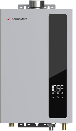 ThermoMate 98,500 Natural Gas Tankless Water Heater, Up to 4 GPM, High Efficiency Instant On-Demand Hot Water for Whole House Use, Indoor Residential Water Heater with Multi-Point Heating, CZ360NG