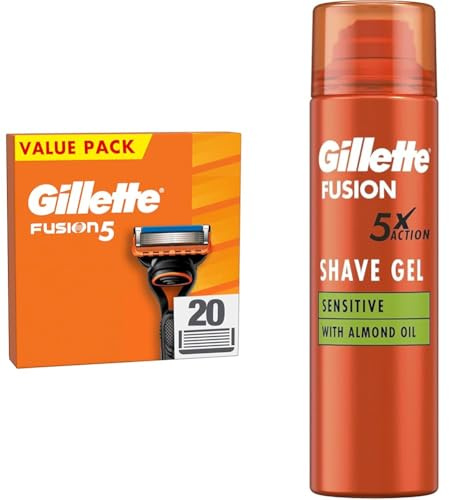 Gillette Fusion5 Rasierklingen, 20 ORIGINAL Ersatzklingen, Klingen für Herren mit Größerem Gleitstreifen für ein Sanftes Gleiten und 5 Klingen für eine Unglaublich Gründliche und Komfortable Rasur