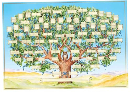 NASSMOSSE Family Tree Charts To Fill In 16x24 In Canvas Blank Genealogy Charts Sturdy Fade-Resistant Fillable Ancestry Family Tree Chart Wall Decor (Frame Not Included)