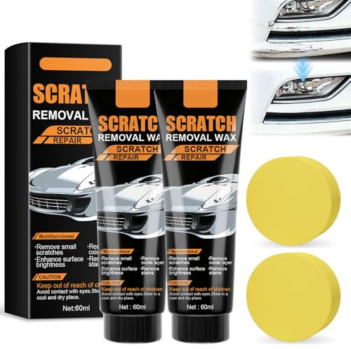 2 Stück Kratzer Entferner Auto, Politur Auto Kratzer Entfernen, Scratch Remover Wax, Autokratzer Reparatur Paste mit Schwamm, Kratzerentferner für Tiefe Kratzer.