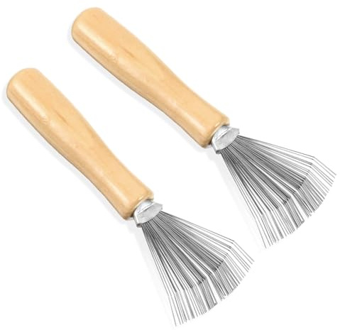 XLIUAX Lot de 2 mini brosses à cheveux - Nettoyeur de brosse à cheveux - Brosse de nettoyage - Brosse à cheveux - Pour enlever les poils des brosses, peignes, tapis de bain