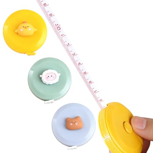 XENQITO 3 Piezas de Cinta Métrica, Cinta Métrica Antropométrica, Cinta Métrica Retráctil, Cinta Métrica a Medida, para el Cuerpo, Medir la Longitud, el Pecho, la Cintura, 150cm/59in