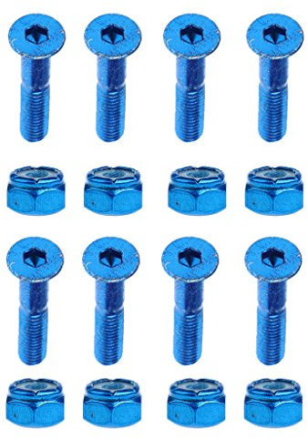Perfeclan 8pcs Longboard/Skateboard Schrauben Montagesatz Hardware Set, Blau