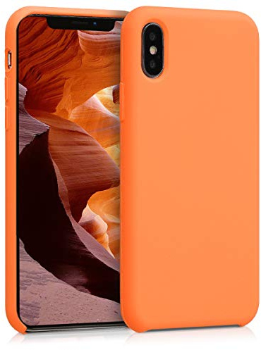 kwmobile Handyhülle für Apple iPhone X Hülle - Case Silikon - Kabelloses Laden - Schutzhülle Cover in Fruity Orange