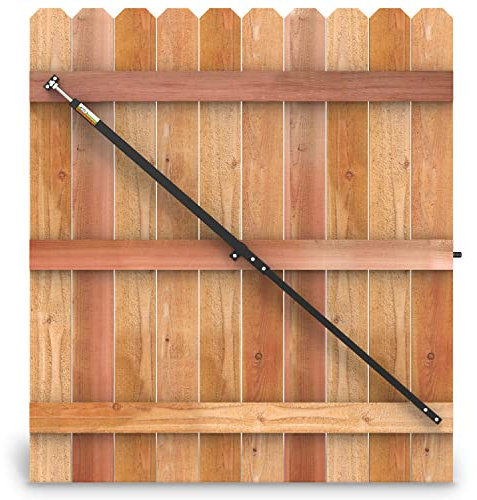 True Latch 6' Telescopic Gate Brace - Wood Privacy Fence Anti Sag Gate Kit - Gate Hardware Kit for Outdoor Wooden Fence Gates, 1 Patented USA Made Brace (6' Telescopic (40 - 74), Black)