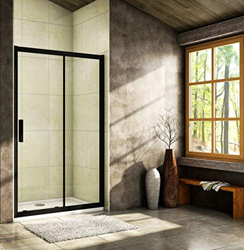 Aica Sanitär Duschabtrennung Duschtür 140x195cm Schiebetür 8mm Nano Glas H195cm