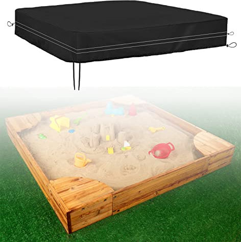 Sandboxes Sandpit Cover-72in，Kids Sandbox Cover for Protects Sand and Toys from Pollution Waterproof and Sun Protection(Black)