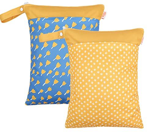 SEAUR Wetbag Baby Kinder Wasserdicht Nasstasche für Unterwegs Kita Kindergarten Windeltasche Reißverschluss Waschbar Wiederverwendbar Beach Pool Gym Nassbeutel - 2 Stück 30 * 40cm