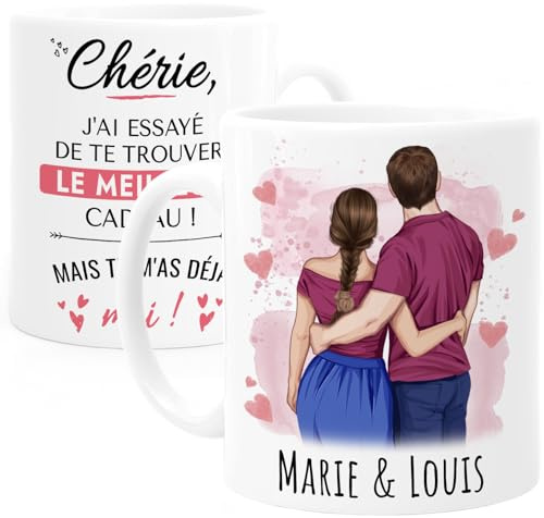 Cupdarling® Tasse Personnalisable - Idée Cadeau Couple, Femme, Homme - Saint Valentin, Anniversaire - Pour Amoureux