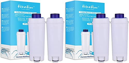 4-Pack PrimaPure Coffee Espresso Machine Water Filter Replacement For DeLonghi DLSC002, DLS C002, SER3017, 5513292811, ESAM, ECAM, ETAM Series