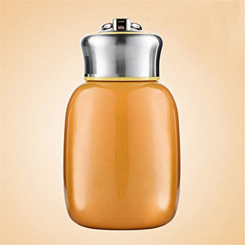 PEEHOO Child Portable Stainless Steel Vacuum Flask Mini Travel Cup Creative Big Belly Coffee Bottle Vacuum Flask,Orange