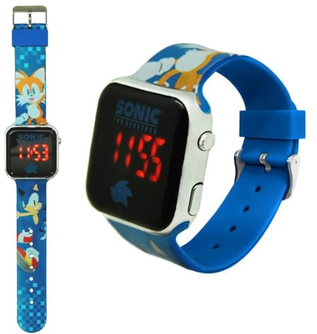 Orologio da polso per bambini con display LED, codice sonoro, camminata, sport, calendario, data, cinturino silicone, al quarzo, regalo