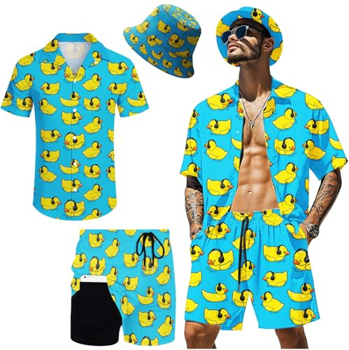 POKM Unisex Button-down-outfits Retro (3er Pack)