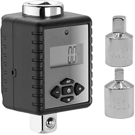 Namvo Llave dinamométrica Digital Llave dinamométrica de Alta Resistencia de 1/2'' con Adaptador de 3/8'' y 1/4'' con Alerta de zumbador LED