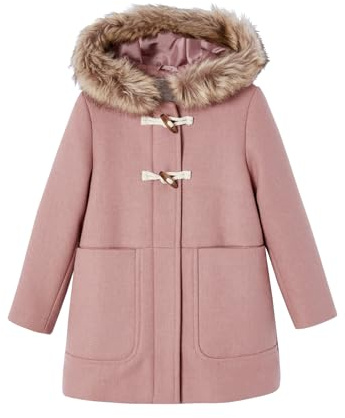 Vertbaudet Mädchen Dufflecoat mit Kapuze & Knebelknöpfen blush 134