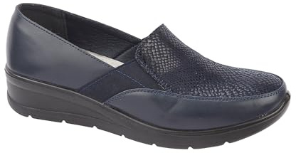Comfort Ladies Imitation Croc Slip on Wedge Shoe with Twin Elasticated Gusset Sizes 3-8