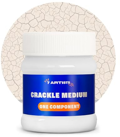 7 Artists Crackle Medium Acrilico 230 ml – Medium per Colori Acrilici Craquelé per Decoupage Pittura Acrilico | Vernice Craquele Effetto Screpolante Trasparente | Effetto Crackle Decoupage Vintage