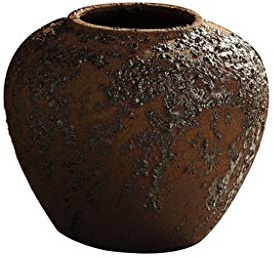 SGeneE Indoor Gardening Flower Arrangement Vintage Stoneware vase, Clay Pot Living Room Decoration Hydroponics Soil Culture Flower Pot Floor-Standing Flower Bottle Rose vases (8 * 18CM)