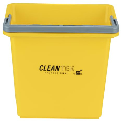 Restaurantware-Clean Tek Professional 6 Quart Cleaning Bucket, 1 Utility Pail with Handle - Heavy-Duty, Portable, Yellow Plastic Washing Pail, Perfect for Household, Outdoor, Car Wash and More