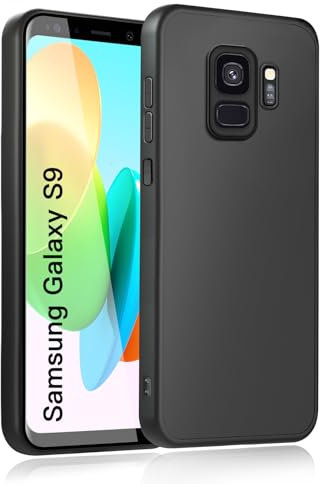wsiiroon Handyhülle für Samsung Galaxy S9 Hülle, Upgraded Kameraschutz, Stoßfest Kratzfest, Anti-Fingerabdruck, Anti-Rutsch Fallschutz Schutzhülle, Unterstützt kabelloses Laden für S9 Case (Schwarz)