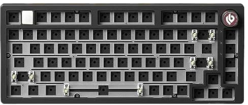 XXINGYULI Kit tastiera meccanica Hi75 al 75% con design della guarnizione RGB PCB hot-swap Tastiera in alluminio personalizzata cablata per giochi e uso laptop(Black NO RGB)
