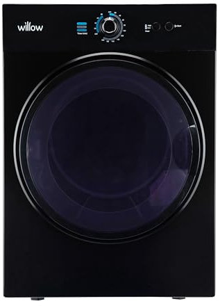 Willow WTD3B 3kg Compact Vented Tumble Dryer, Front Loading Small Dryer for Counter Top with Child Lock, Mechanical Controls, Crease Guard - Black