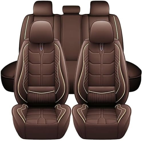 JXTTJ Voiture Ensembles Complet Housse Siege pour Mazda 2 Type DE/DJ/XP21/DY 2008-2023, Protecteur de Siège Respirant Imperméable Avant Arrière Protecteur Accessoire,D Coffee