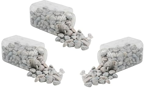 Deko Steine grau groß 1-2cm 2kg - 3 Stück Garten Dekoration Basteln Vase Streudeko Kiesel