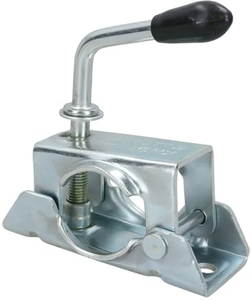 QUKFGCLGM Trailer Supports Wheel Bracket, Trailer Jockey Wheel Split Clamp Prop, Jack Stand Support Mount for Pipe, Heavy Duty Cast Clamp for Jockey Wheels Prop Stand, Trailers Accessories