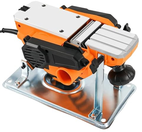 Raboteuse électrique portative à support basculant, 16 500 tr/min, profondeur de rabotage réglable, double sortie de poussière, plaque de base en aluminium, table de guidage