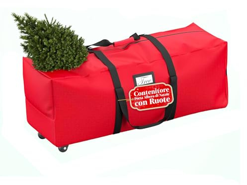 Avilia – Contenitore Porta Albero di Natale con Ruote, Manici Rinforzati e Zip Impermeabile, Ideale per Custodia e Trasporto Alberi fino a 240 cm, Realizzato in Tessuto Oxford Resistente 600D