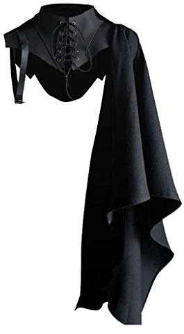 AMISENK Uomini Donna Mantello Medievale Retrò Gotico Cosplay Monospalla Steampunk Assassino Costume Punk Orecchini Per Uomo, Multicolore, M