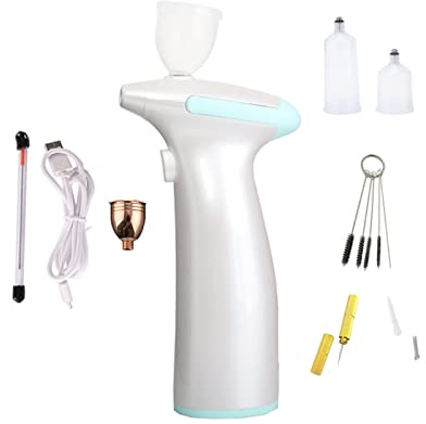 DMETE Fácil uso inalámbrico Mini Nuevos diseños Aerógrafo con compresor Podery Professional Marca Hobby Foundation Makeup Salon Bomba de aire Soplado conveniente(Part C Blue)