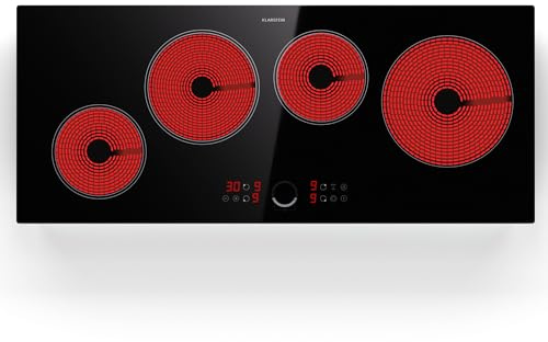 Klarstein Induction Hob, 6500W Electric Hob Induction Cooker, 4 Ring Electric Pan Built-In Table Top Cookers w/ 4 Hobs, Touch Control, Heater Cooktops, Hot Plates for Cooking