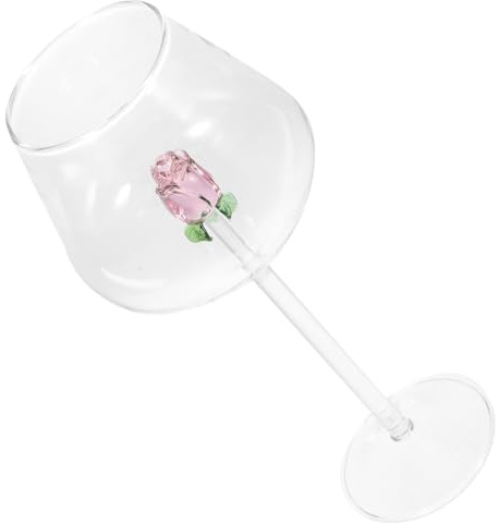 DECOMELODY Copas de Cristal Diseño de Rosa para Vino Espumoso, Copa Elegante para Bar y Uso en Casa, 1 Pieza
