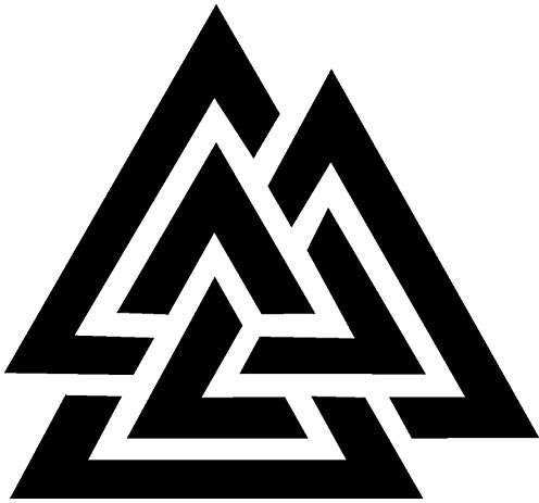 Samunshi® Aufkleber Valknut Vikings Wikinger für Auto Motorrad in 13 Größen und 25 Farben (10x10cm schwarz)